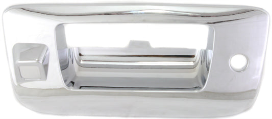 SILVERADO/SIERRA 1500 07-13 / 2500/3500 HD 07-14 TAILGATE HANDLE BEZEL, Outside, All Chrome, w/ Cam, w/ Keyhole, Excludes 2007 Classic