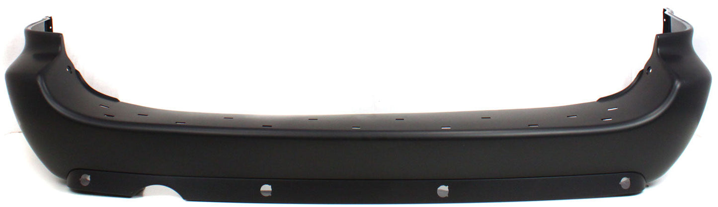 GRAND CARAVAN 05-07 REAR BUMPER COVER, Primed, w/ Rear Obj Snsr Holes, w/ Single Exh Hole and Blk Trim, w/o Chr Mldg, w/ Stow and Go Seat