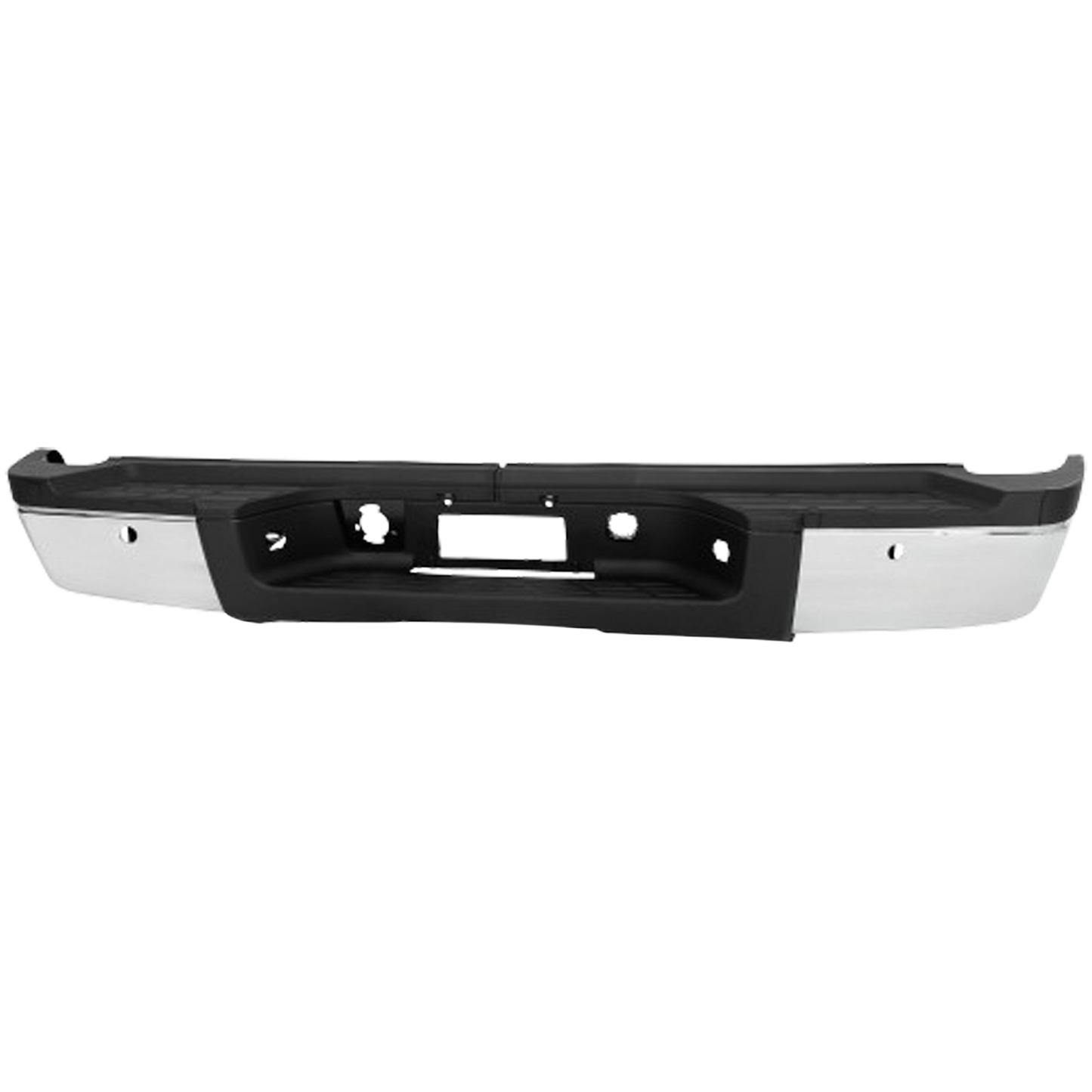 SILVERADO/SIERRA 2500 HD/3500 HD 11-14 STEP BUMPER, FACE BAR AND PAD, w/ Pad Provision, w/o Mounting Bracket, Chrome, w/o Rear Object Sensor Holes, Single Rear Wheels