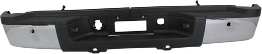 SILVERADO/SIERRA 2500 HD/3500 HD 11-14 STEP BUMPER, FACE BAR AND PAD, w/ Pad Provision, w/o Mounting Bracket, Chrome, w/ Rear Object Sensor Holes, Single Rear Wheels