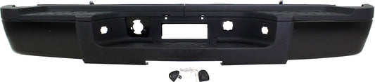 SILVERADO/SIERRA 2500 HD/3500 HD 11-13 STEP BUMPER, FACE BAR AND PAD, w/ Pad Provision, w/o Mounting Bracket, Powdercoated Black, w/o Rear Object Sensor Holes, (3500 HD, Single Rear Wheels)