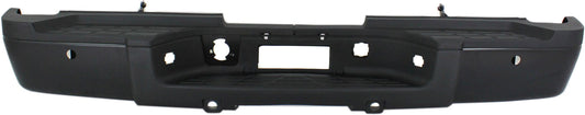 SILVERADO/SIERRA 3500 HD 11-13 STEP BUMPER, FACE BAR AND PAD, w/ Pad Provision, w/o Mounting Bracket, Powdercoated Black, w/ Rear Object Sensor Holes, Dual Rear Wheels