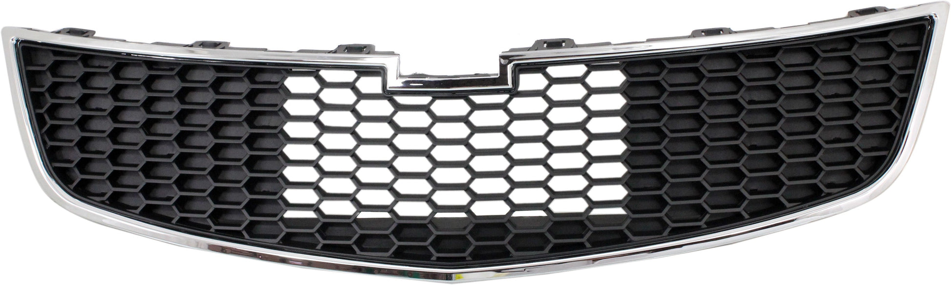 CRUZE 11-14 FRONT BUMPER GRILLE, Plastic, Chrome Shell/Painted Black Insert, Eco Model, 1.4L Eng.
