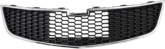 CRUZE 11-14 FRONT BUMPER GRILLE, Plastic, Chrome Shell/Painted Black Insert, Eco Model, 1.4L Eng.