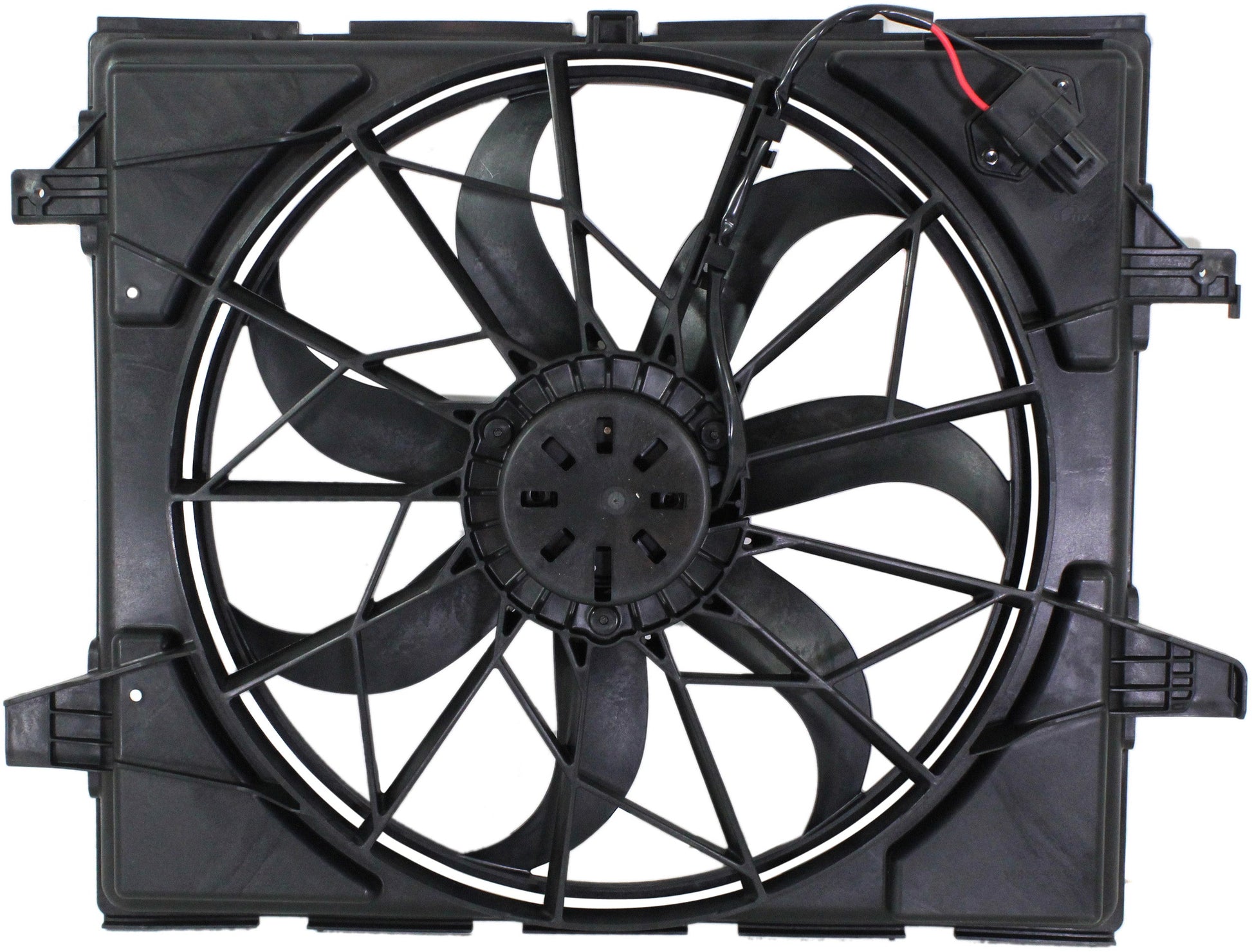 DURANGO 11-20/GRAND CHEROKEE 11-22 RADIATOR FAN ASSEMBLY, Single Fan, Standard Duty Cooling, Includes Resistor, w/o Tow Package