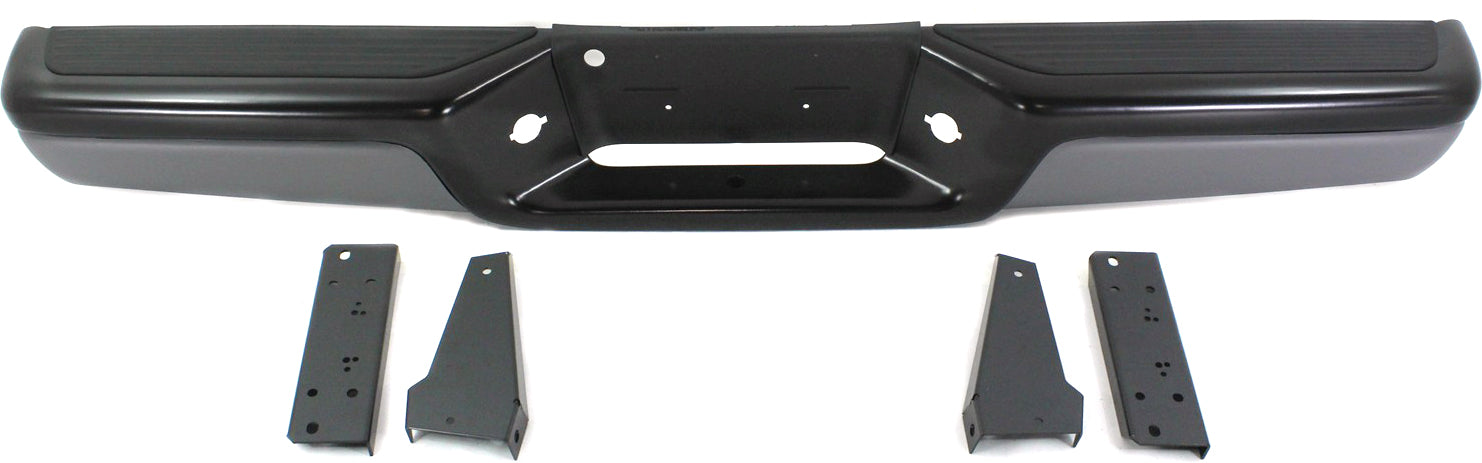 DAKOTA 97-04 STEP BUMPER, FACE BAR AND PAD, w/ Pad Provision, w/ Mounting Bracket, Powdercoated Black w/ Gray Face Cover