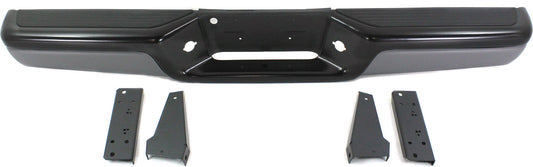 DAKOTA 97-04 STEP BUMPER, FACE BAR AND PAD, w/ Pad Provision, w/ Mounting Bracket, Powdercoated Black w/ Gray Face Cover