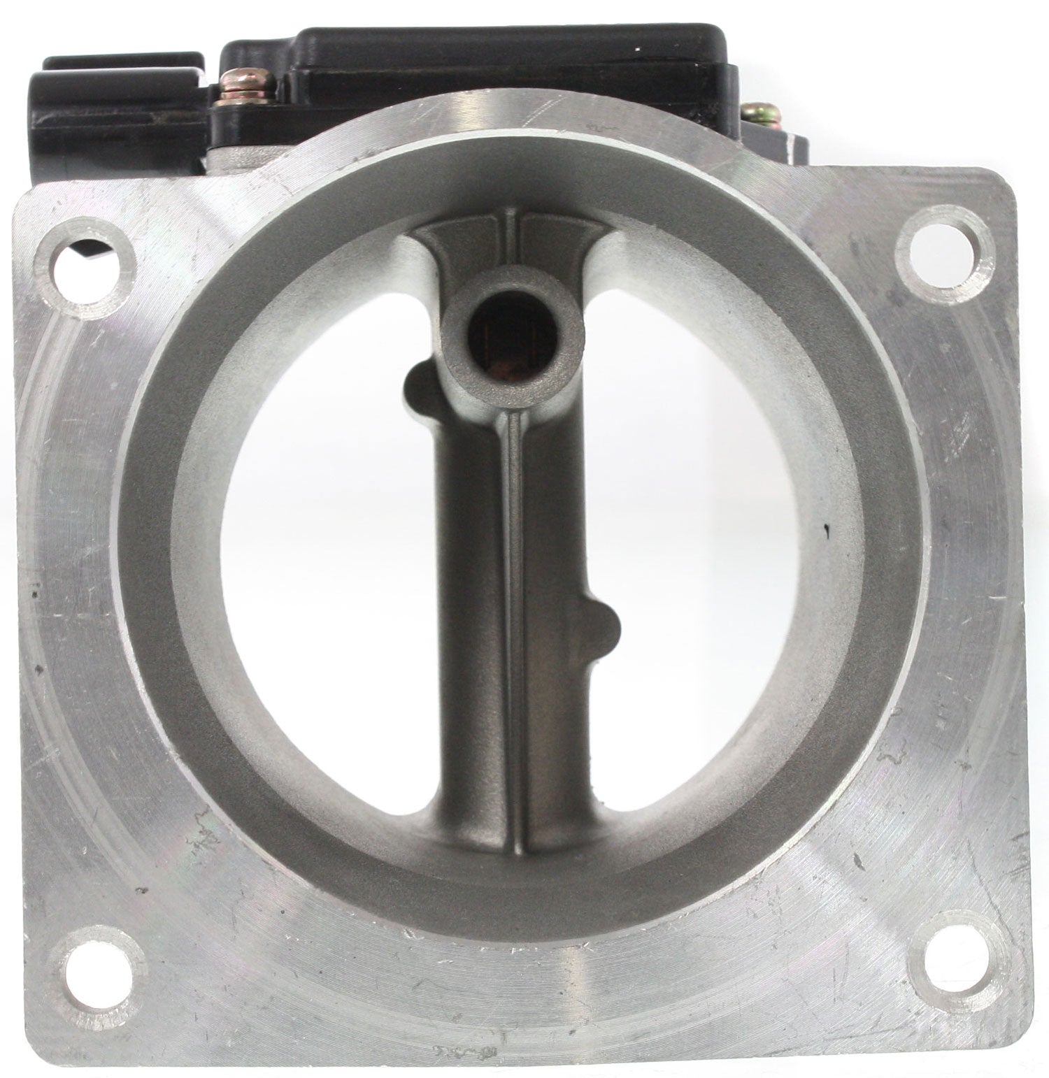 TOWN CAR 91-94 / MUSTANG 94-95 MASS AIR FLOW SENSOR, Aluminum, New, w/ 4-prong blade male connector