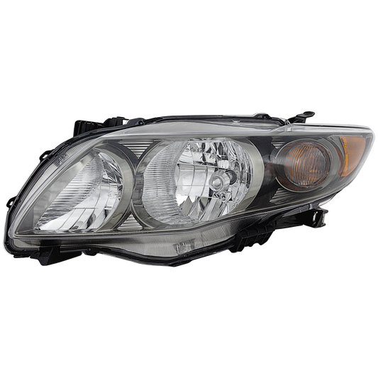 COROLLA 09-10 HEAD LAMP LH, Assembly, Halogen, Black Interior, S/XRS Models, North America Built Vehicle