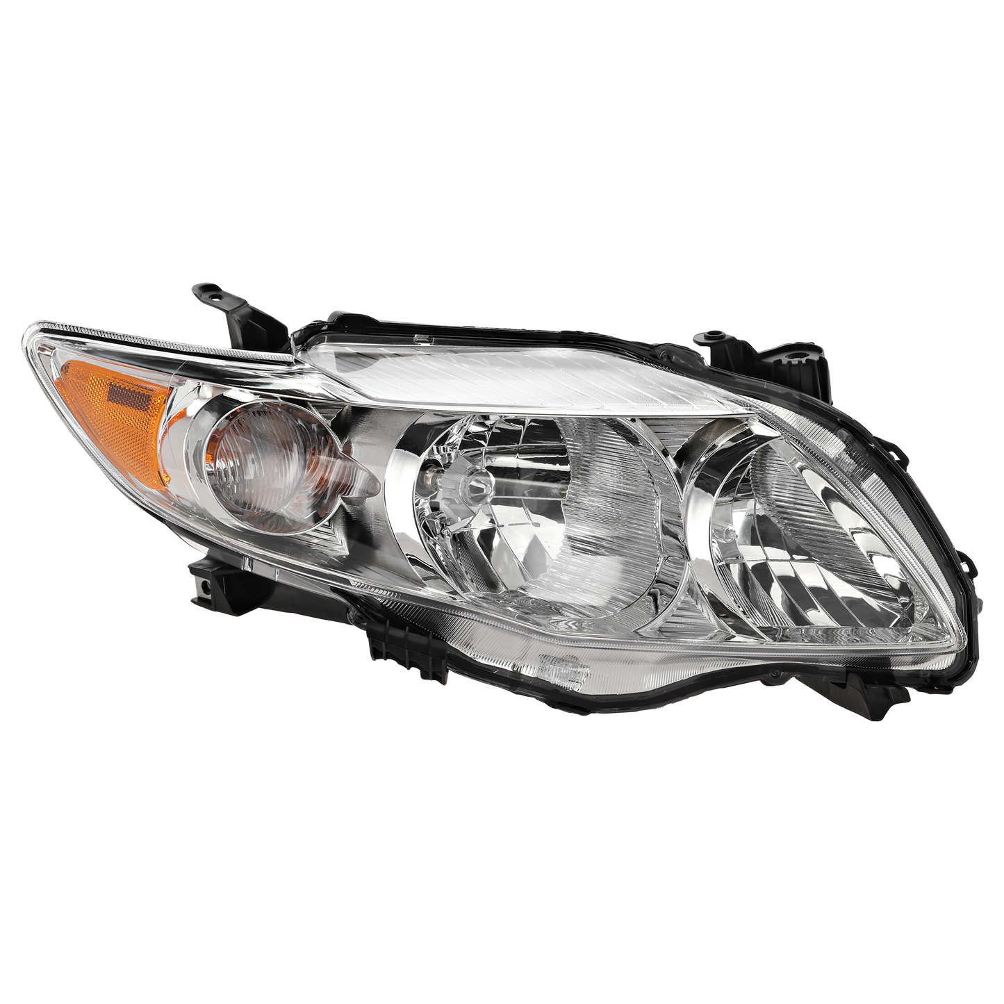 COROLLA 09-10 HEAD LAMP RH, Assembly, Halogen, Chrome Interior, Base/CE/LE/XLE Models, North America Built Vehicle