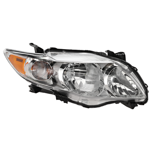 COROLLA 09-10 HEAD LAMP RH, Assembly, Halogen, Chrome Interior, Base/CE/LE/XLE Models, North America Built Vehicle
