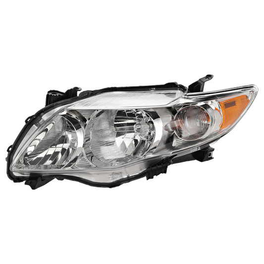COROLLA 09-10 HEAD LAMP LH, Assembly, Halogen, Chrome Interior, Base/CE/LE/XLE Models, North America Built Vehicle