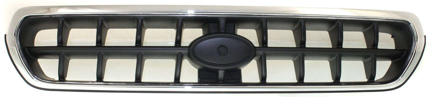 OUTBACK 03-04 GRILLE, Chrome Shell/Painted Silver-Black Insert