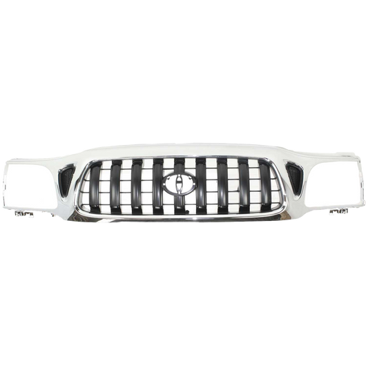 TACOMA 01-04 GRILLE, Chrome Shell/Painted Dark Gray Insert, w/o S-Runner Model, 4WD