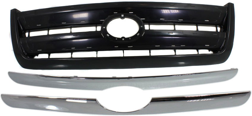 TUNDRA 03-06 GRILLE, ABS Plastic, Painted Black Shell and Insert, w/ Chrome Molding, Regular Cab/Access Cab, SR5 Model