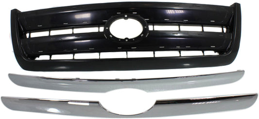 TUNDRA 03-06 GRILLE, ABS Plastic, Painted Black Shell and Insert, w/ Chrome Molding, Regular Cab/Access Cab, SR5 Model