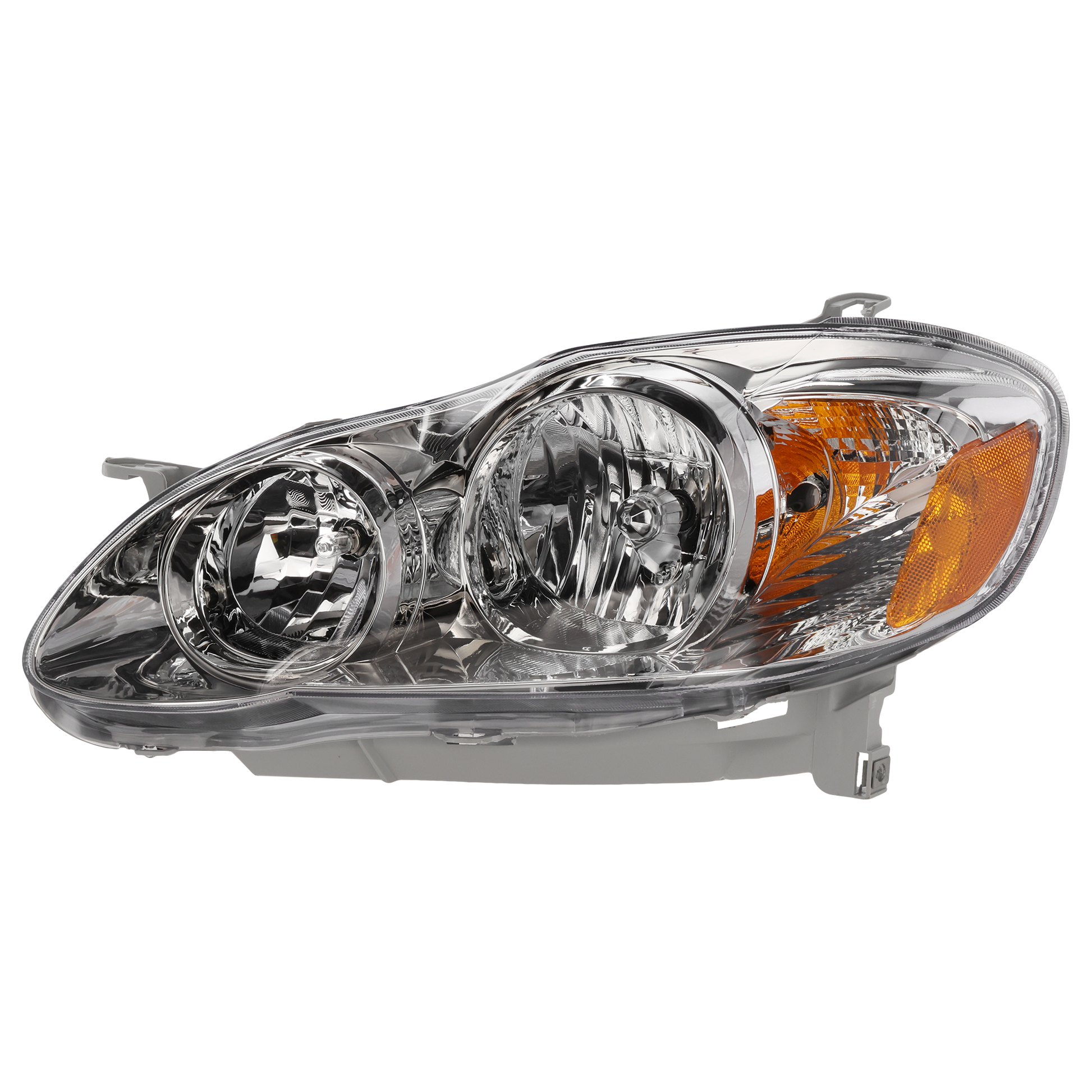 COROLLA 05-08 HEAD LAMP LH, Assembly, Halogen, CE/LE Models, Chrome Interior, USA Built Vehicle - CAPA