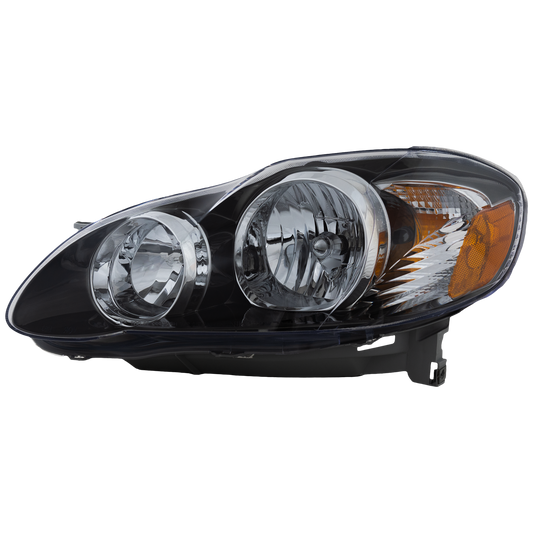 COROLLA 05-08 HEAD LAMP LH, Assembly, Halogen, S (05-08)/XRS (05-06), Black Interior, USA Built Vehicle