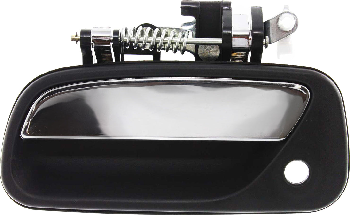 T100 93-98 FRONT EXTERIOR DOOR HANDLE LH, Textured Black, With Keyhole And Chrome Lever