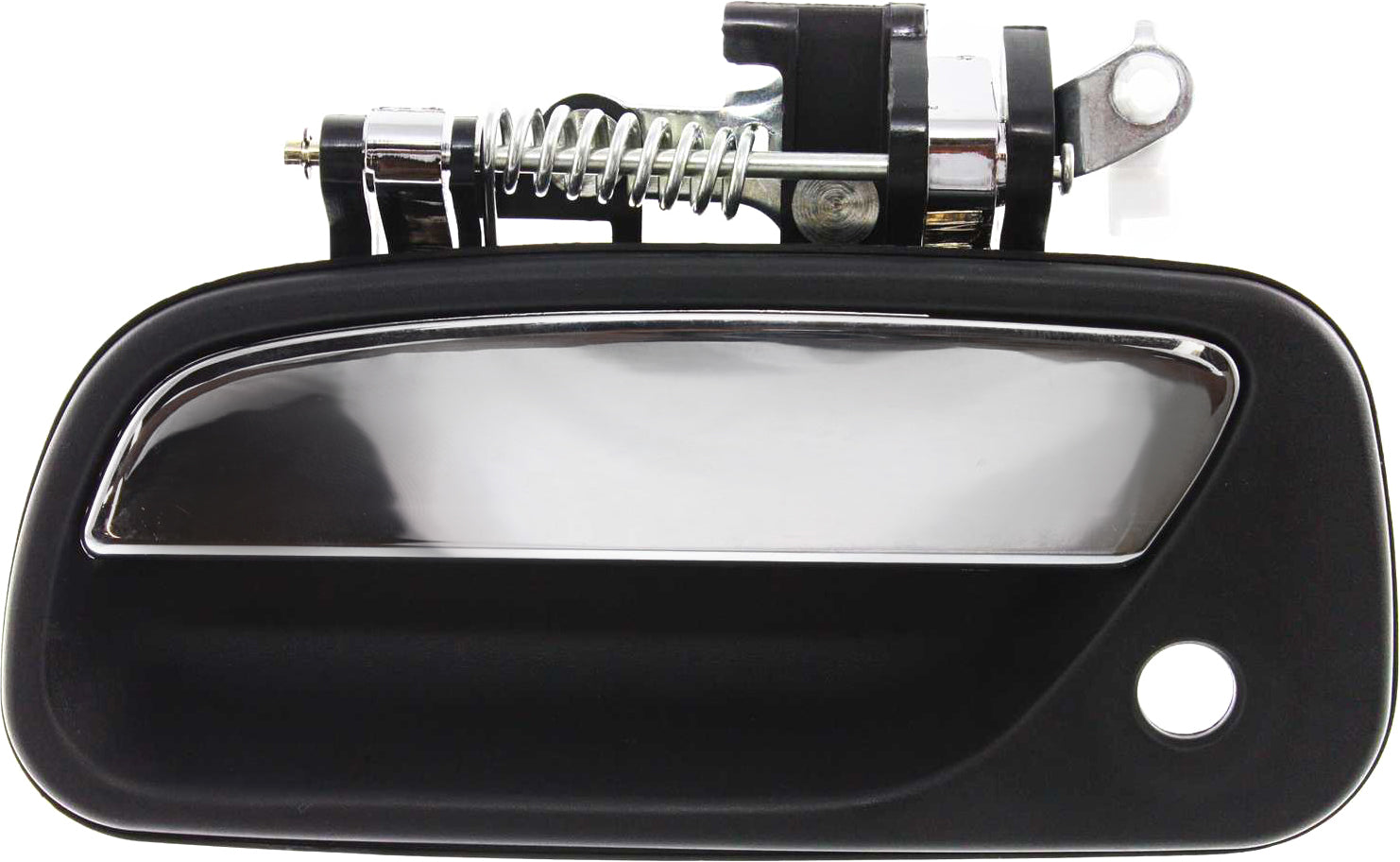 T100 93-98 FRONT EXTERIOR DOOR HANDLE LH, Textured Black, With Keyhole And Chrome Lever