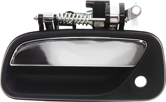 T100 93-98 FRONT EXTERIOR DOOR HANDLE LH, Textured Black, With Keyhole And Chrome Lever