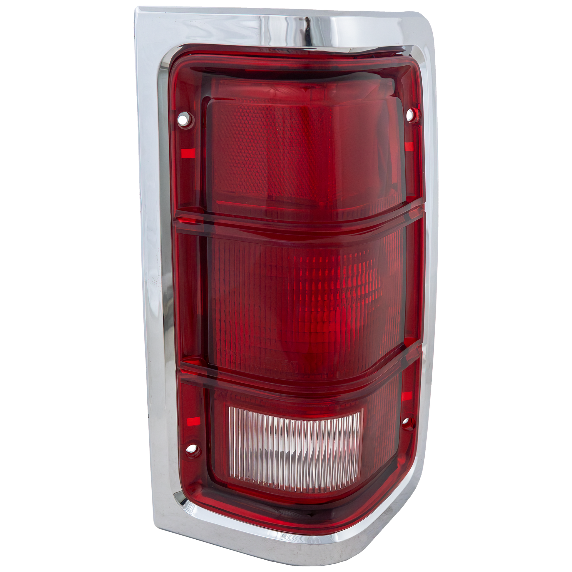DODGE FULL SIZE P/U 88-93 TAIL LAMP RH, Lens and Housing, w/ Chrome Trim