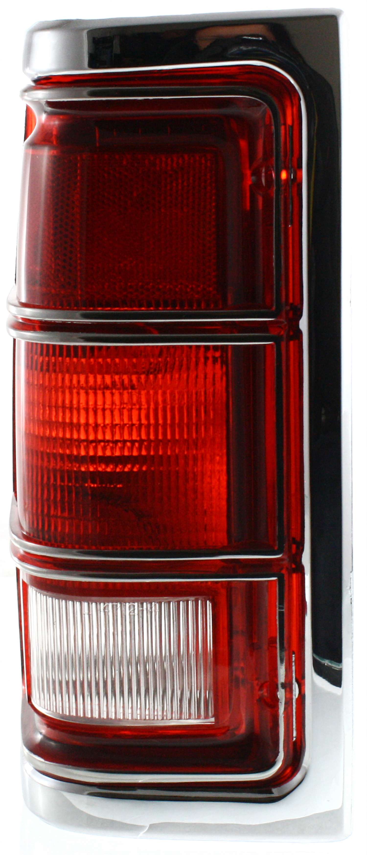 DODGE FULL SIZE P/U 81-87 TAIL LAMP LH, Lens and Housing, w/ Chrome Trim