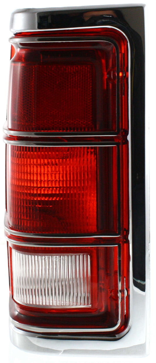 DODGE FULL SIZE P/U 81-87 TAIL LAMP LH, Lens and Housing, w/ Chrome Trim