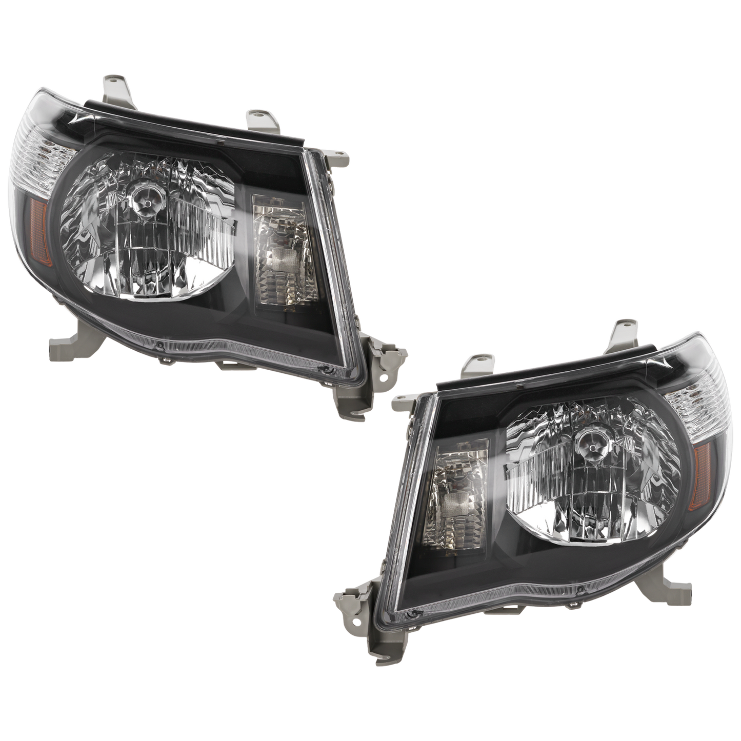 TACOMA 05-11 CLEAR HEAD LAMP RH AND LH, Lens and Housing, Black Interior