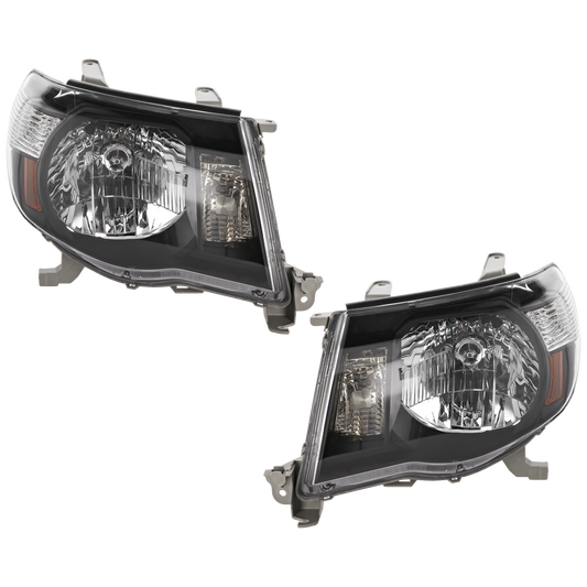 TACOMA 05-11 CLEAR HEAD LAMP RH AND LH, Lens and Housing, Black Interior