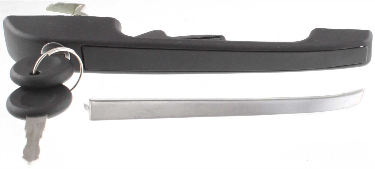 RABBIT 79-83/JETTA 85-92 FRONT EXTERIOR DOOR HANDLE RH, Textured Black, w/ Chrome Trim, w/ Keyhole, Includes 2 Keys
