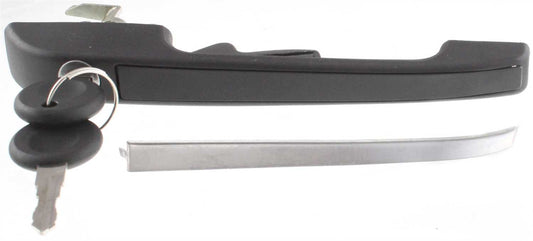 RABBIT 79-83/JETTA 85-92 FRONT EXTERIOR DOOR HANDLE RH, Textured Black, w/ Chrome Trim, w/ Keyhole, Includes 2 Keys