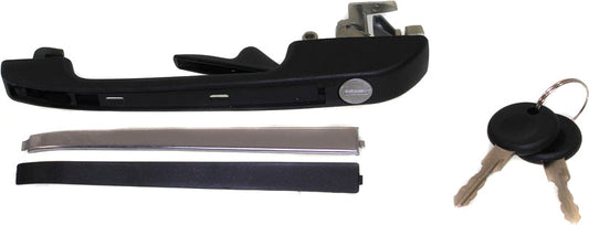 RABBIT 79-83/JETTA 85-92 FRONT EXTERIOR DOOR HANDLE LH, Textured Black, w/ Chrome Trim, w/ Keyhole, Includes 2 Keys