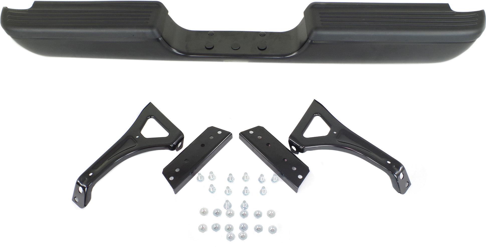 RAM 1500 94-01/2500/3500 94-02 STEP BUMPER, FACE BAR AND PAD, w/ Pad Provision, w/o Mounting Bracket, Powdercoated Black, Fleetside
