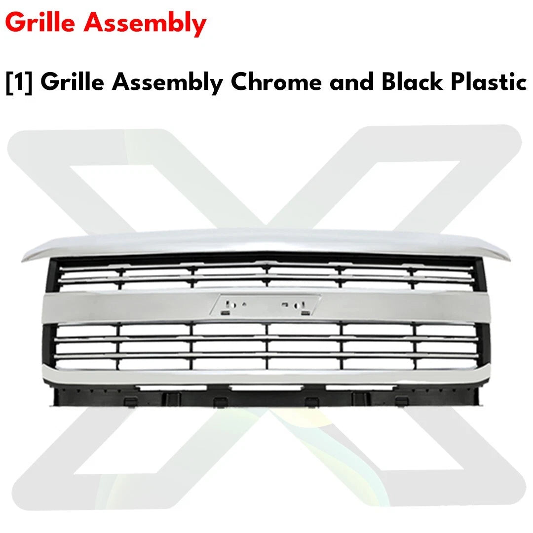 Bumper Chrome & Headlight Kit For 2015-2019 Chevrolet Silverado 2500 HD 3500 HD