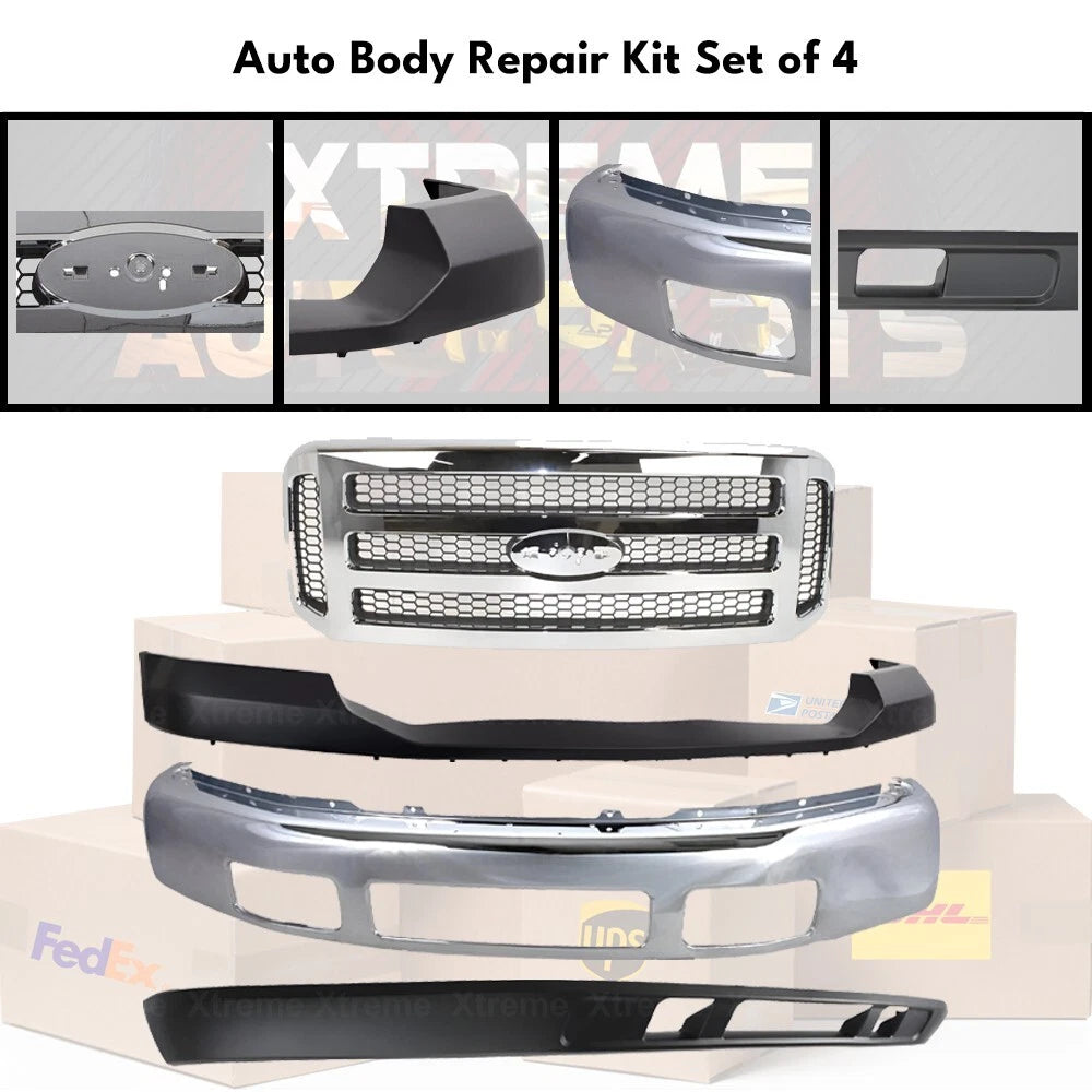 Front Bumper Chrome & Valance Kit Fits 2005-2007 Ford F-250 F-350 Super Duty