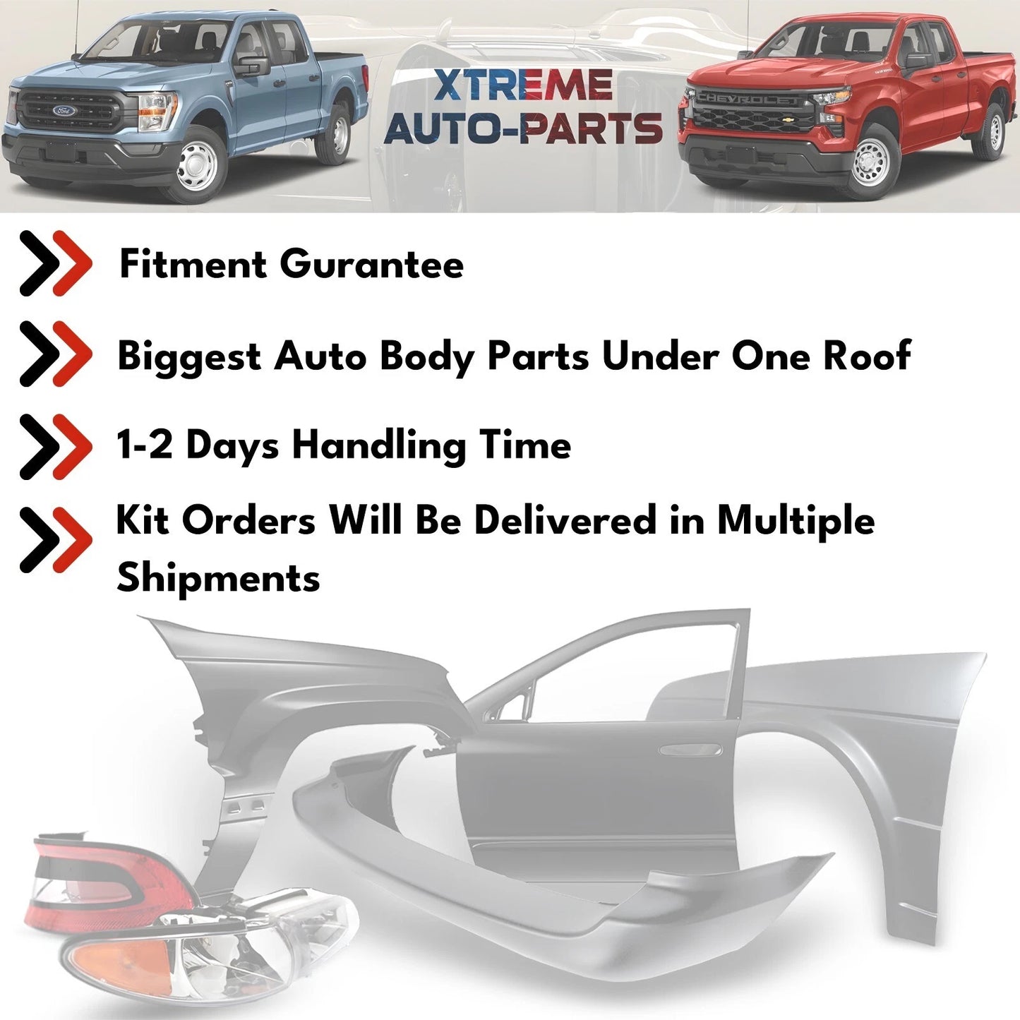 Front Bumper Primed & Headlights Assembly Kit For 2016-2018 Chevy Silverado 1500