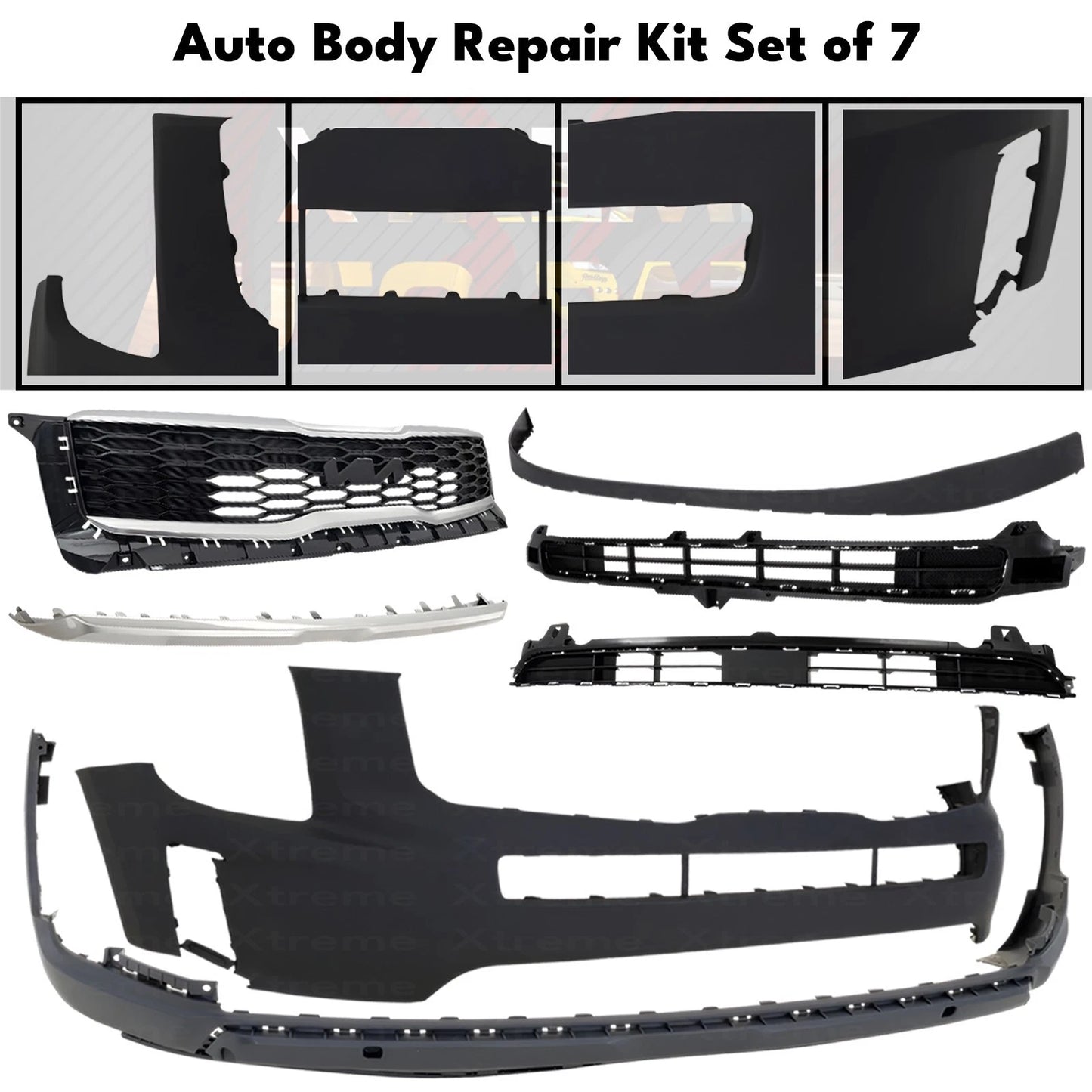 Front Bumper Cover Primed Plastic & Grille Assembly Fits 2020-2022 Kia Telluride
